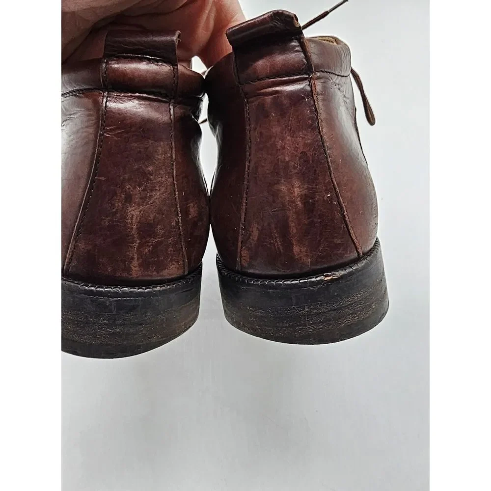 Vintage Kenneth Cole New York Made In Italy Brown Leather Ankle Boots 10 Lace Up